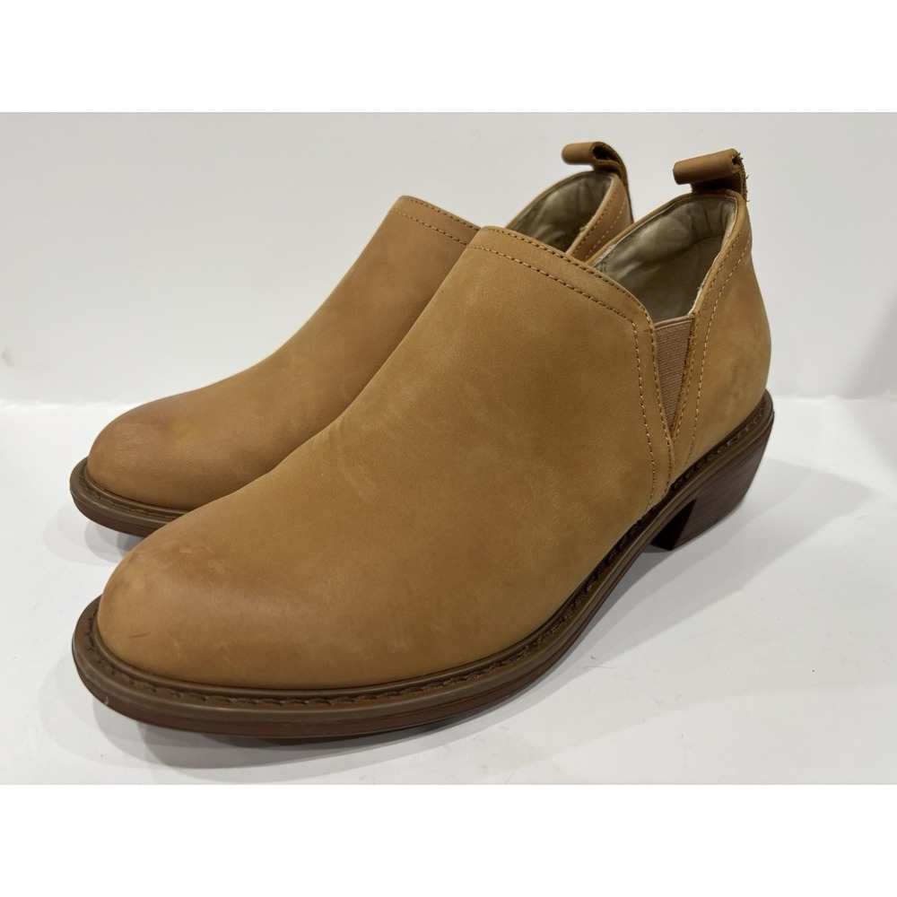 Alegria Women's Tan Leather Slip-On Ankle Booties Shoes Size 37.5 Slip Resistant - Picture 1 of 10